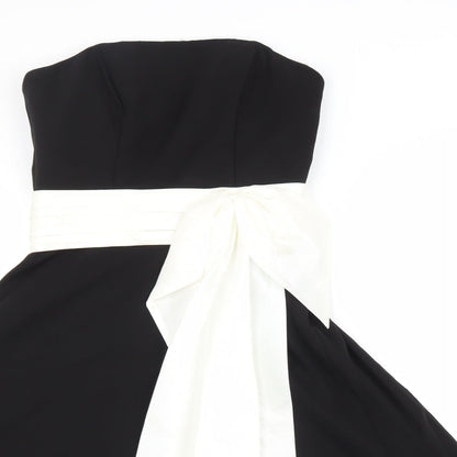 Ebony Rose Womens Black Polyester Fit & Flare Size 12 Sweetheart Zip