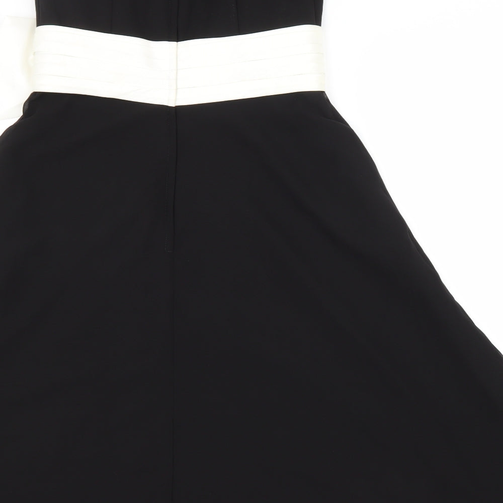 Ebony Rose Womens Black Polyester Fit & Flare Size 12 Sweetheart Zip
