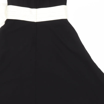 Ebony Rose Womens Black Polyester Fit & Flare Size 12 Sweetheart Zip