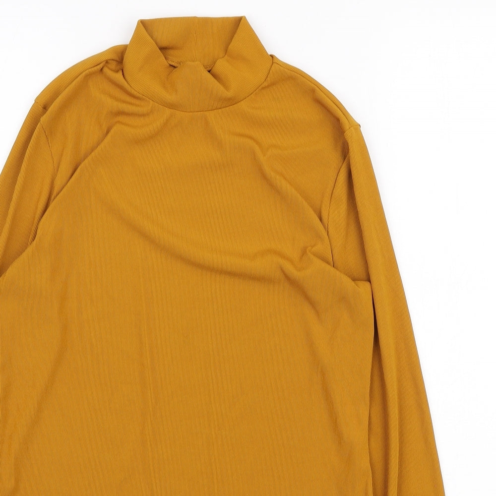 H&M Womens Yellow High Neck Polyester Pullover Jumper Size M