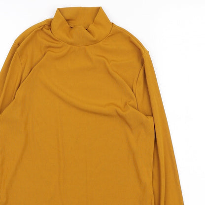 H&M Womens Yellow High Neck Polyester Pullover Jumper Size M