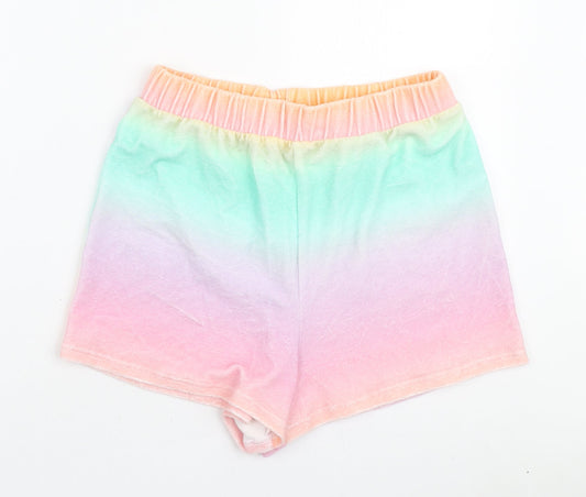 ASOS Womens Multicoloured Polyester Sweat Shorts Size 6 L3 in Regular Pull On - Ombre