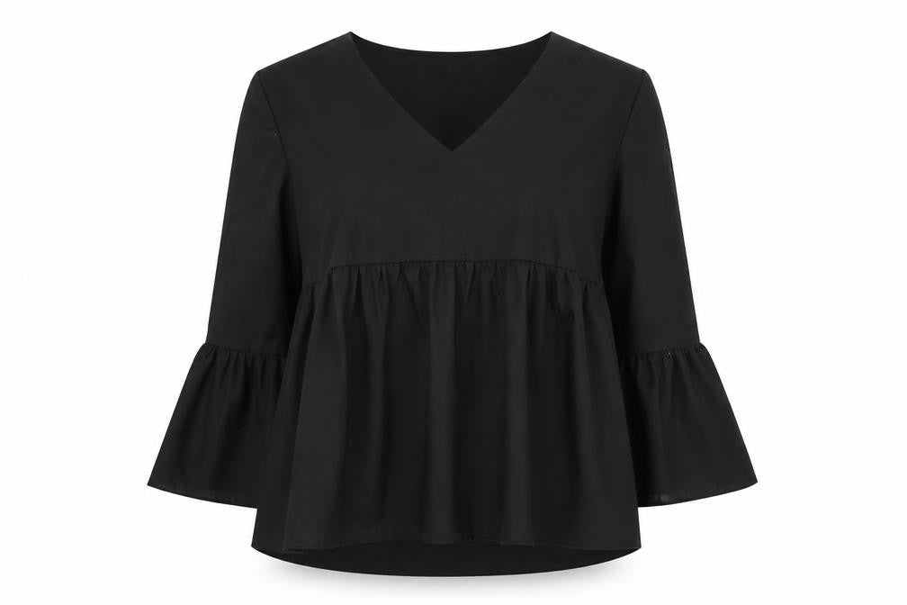 Womens UK Size 6 Boohoo Black Basic Blouse