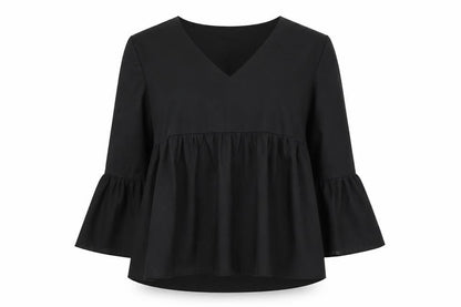 Womens UK Size 6 Boohoo Black Basic Blouse
