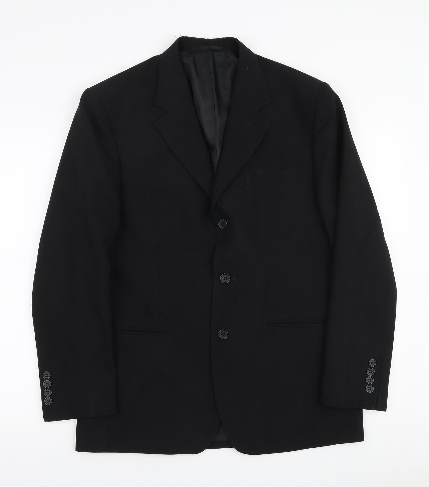 George Mens Black Polyester Jacket Blazer