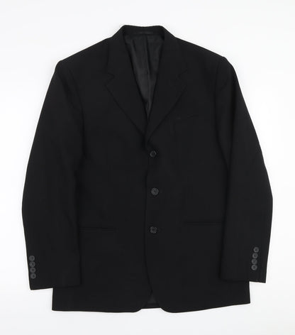 George Mens Black Polyester Jacket Blazer