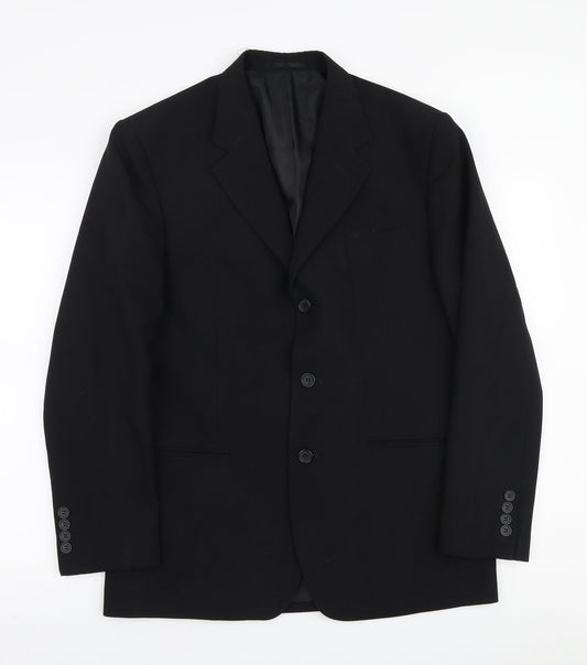 George Mens Black Polyester Jacket Blazer