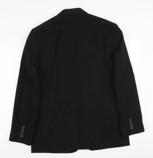 George Mens Black Polyester Jacket Blazer