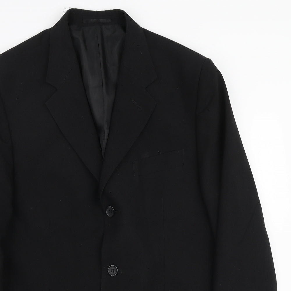 George Mens Black Polyester Jacket Blazer
