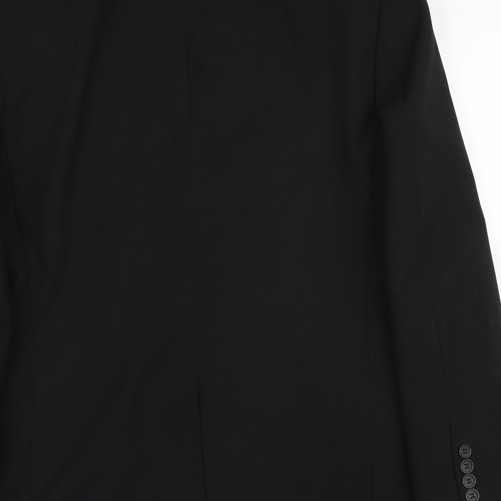 George Mens Black Polyester Jacket Blazer