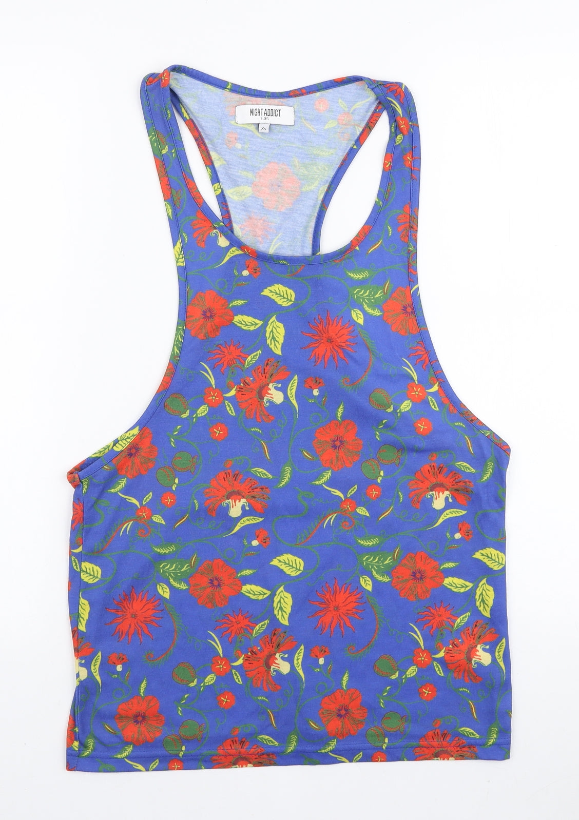 Womens UK Size XS Night Addict Blue Basic Tank