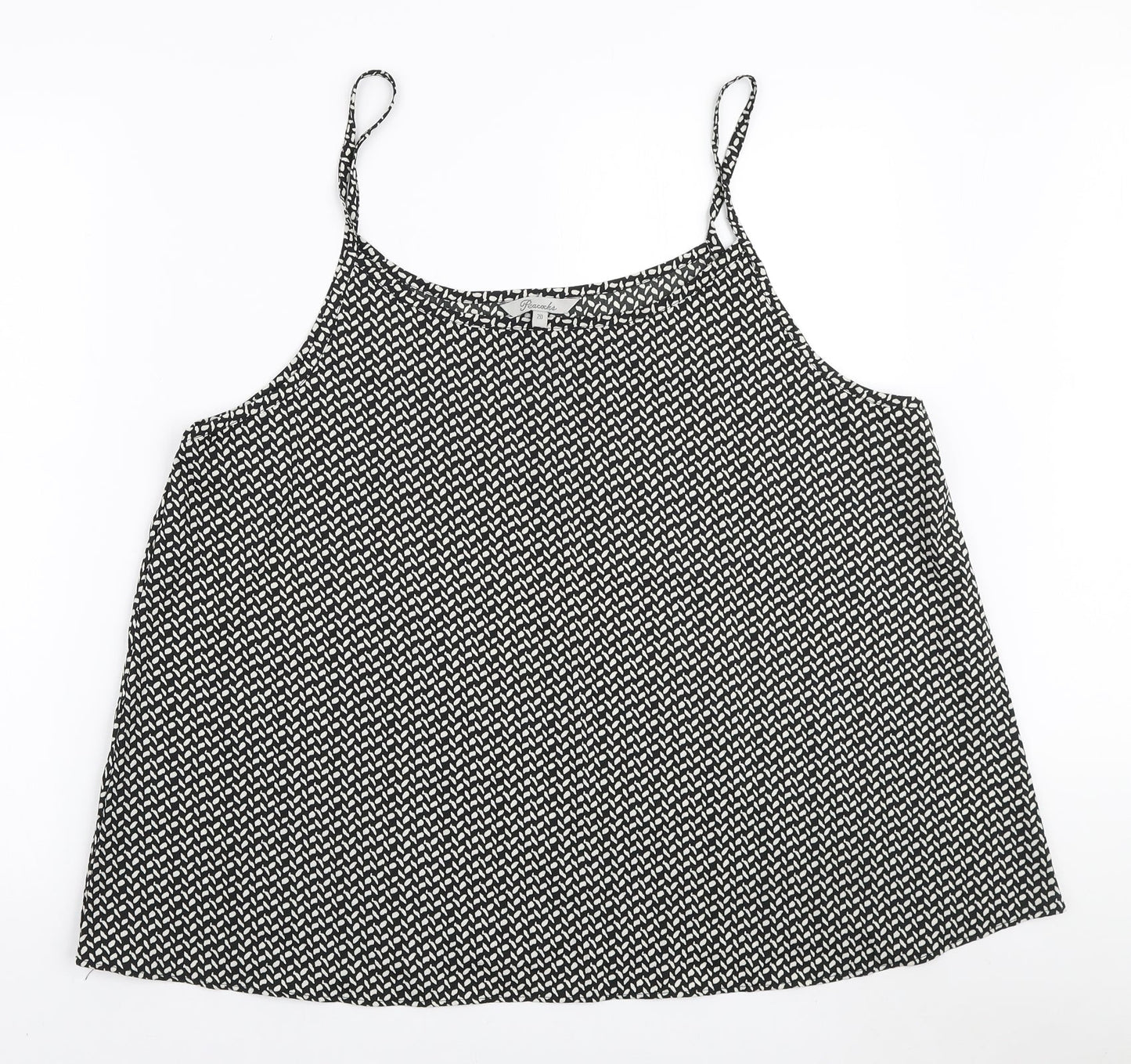 Womens UK Size 20 Peacocks Black Camisole Tank