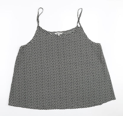 Womens UK Size 20 Peacocks Black Camisole Tank