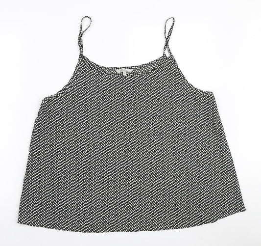 Womens UK Size 20 Peacocks Black Camisole Tank