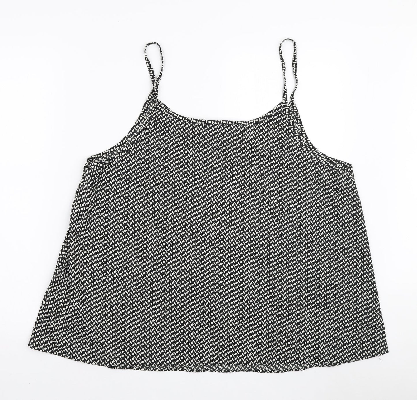Womens UK Size 20 Peacocks Black Camisole Tank