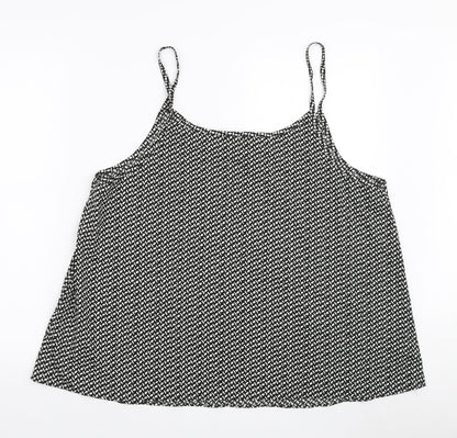 Womens UK Size 20 Peacocks Black Camisole Tank