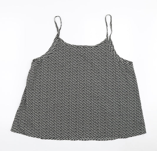 Womens UK Size 20 Peacocks Black Camisole Tank