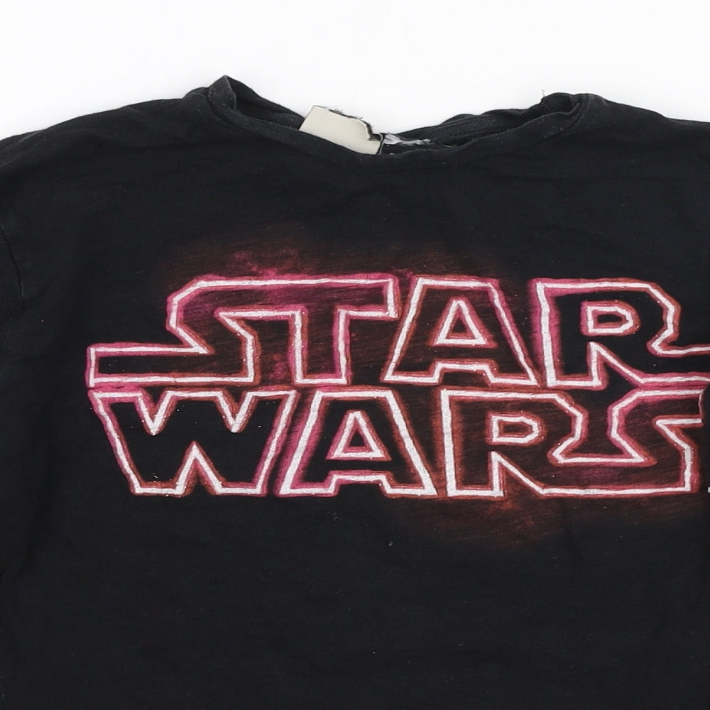Zara Boys Black Cotton Pullover T-Shirt Size 8 Years Round Neck Pullover - Star Wars