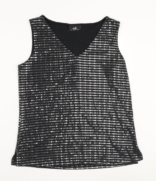 Womens UK Size M Wallis Black Basic Tank