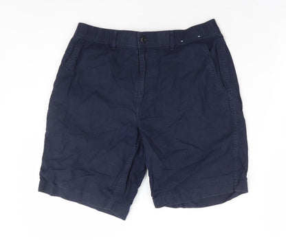 Uniqlo Womens Blue Cotton Chino Shorts Size 27 in L8 in Regular Zip