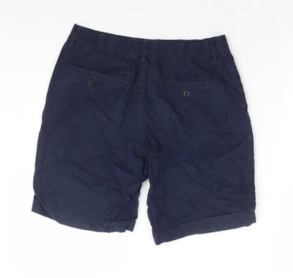 Uniqlo Womens Blue Cotton Chino Shorts Size 27 in L8 in Regular Zip