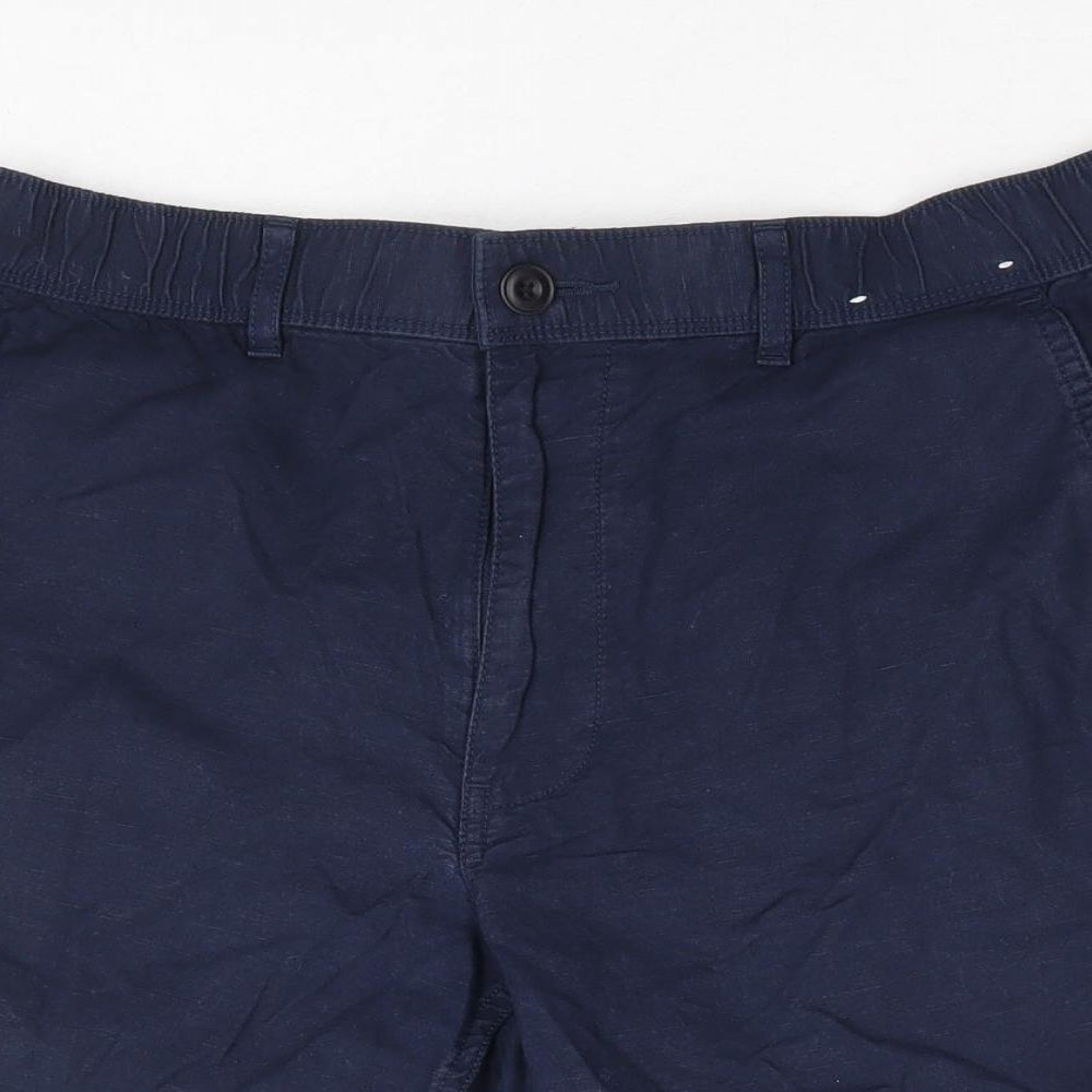 Uniqlo Womens Blue Cotton Chino Shorts Size 27 in L8 in Regular Zip