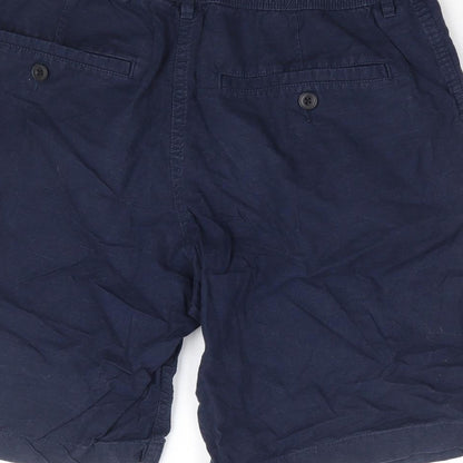 Uniqlo Womens Blue Cotton Chino Shorts Size 27 in L8 in Regular Zip