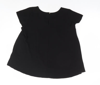 Womens UK Size 8 Lipsy Black Basic Blouse
