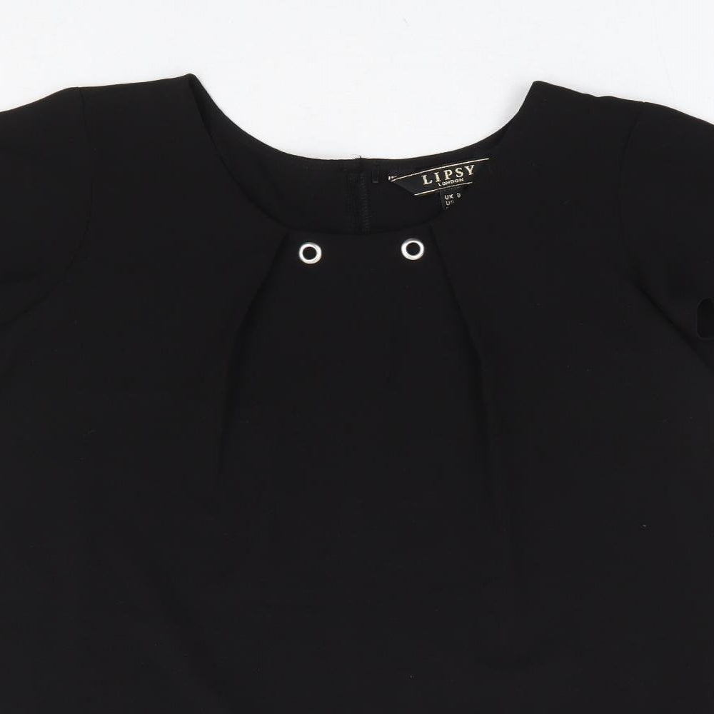 Womens UK Size 8 Lipsy Black Basic Blouse