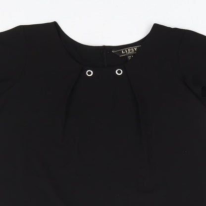 Womens UK Size 8 Lipsy Black Basic Blouse