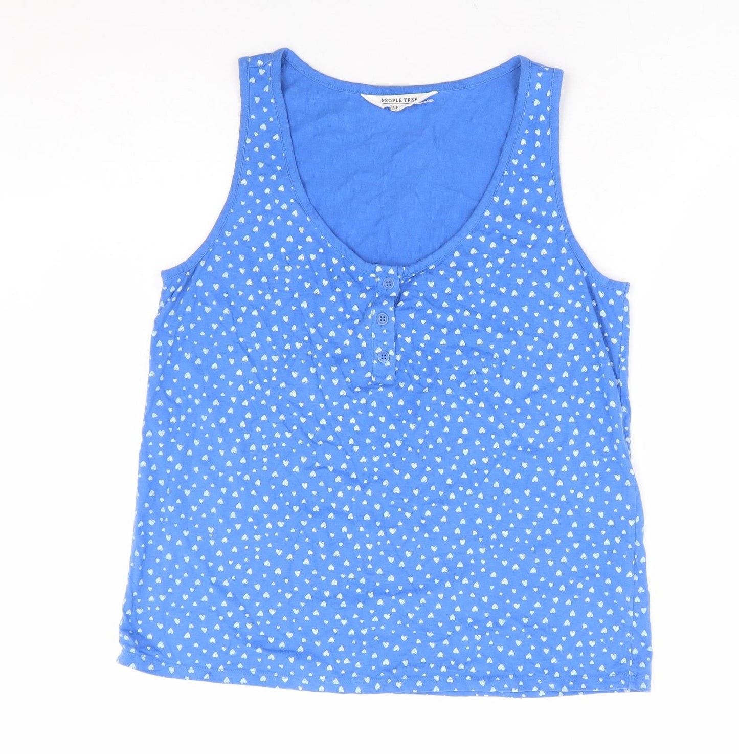 Womens UK Size 14 People Tree Blue Basic Tank