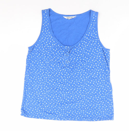 Womens UK Size 14 People Tree Blue Basic Tank