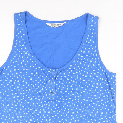 Womens UK Size 14 People Tree Blue Basic Tank