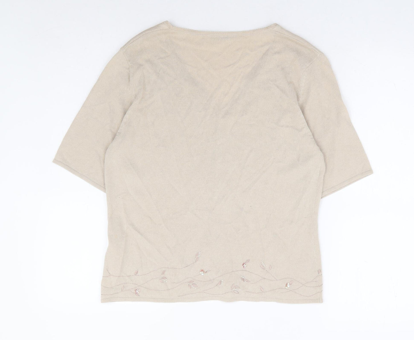 Womens UK Size 14 Marks and Spencer Beige Cardigan Jumper