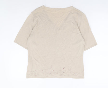 Womens UK Size 14 Marks and Spencer Beige Cardigan Jumper