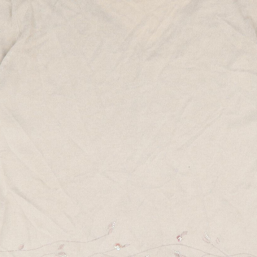 Womens UK Size 14 Marks and Spencer Beige Cardigan Jumper