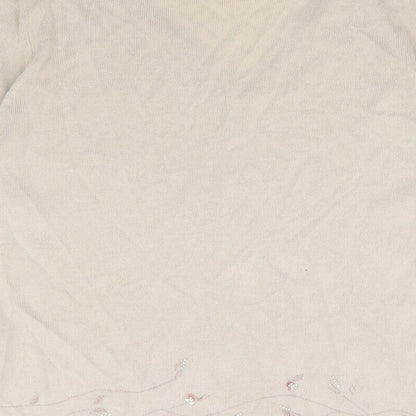 Womens UK Size 14 Marks and Spencer Beige Cardigan Jumper