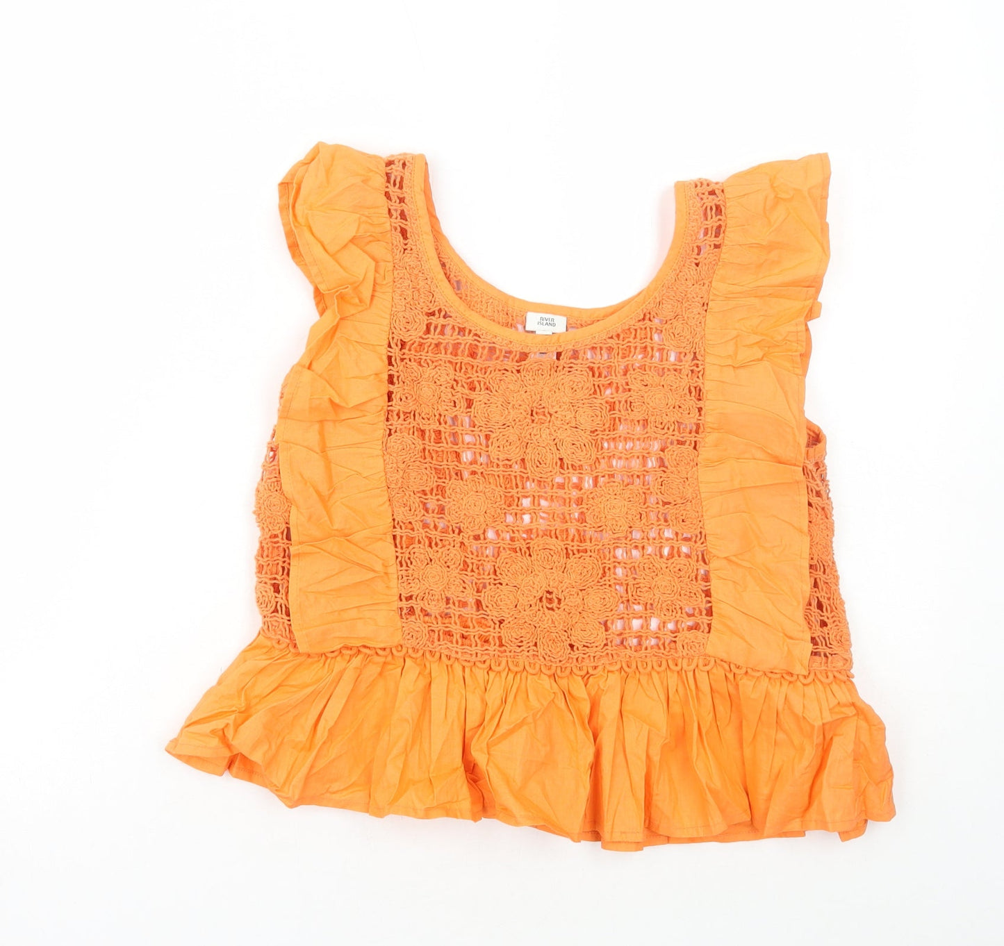 Womens UK Size 8 River Island Orange Basic Tank