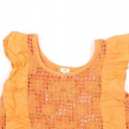 Womens UK Size 8 River Island Orange Basic Tank