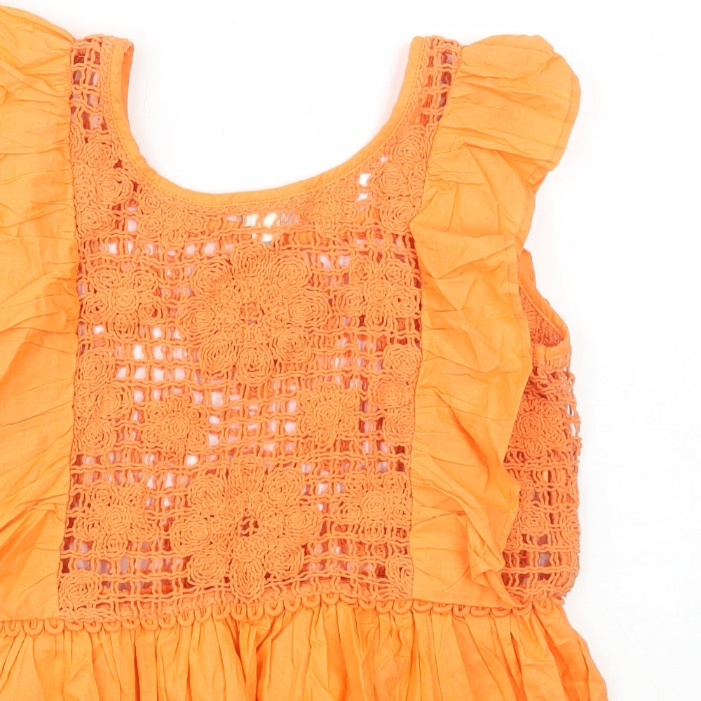 Womens UK Size 8 River Island Orange Basic Tank