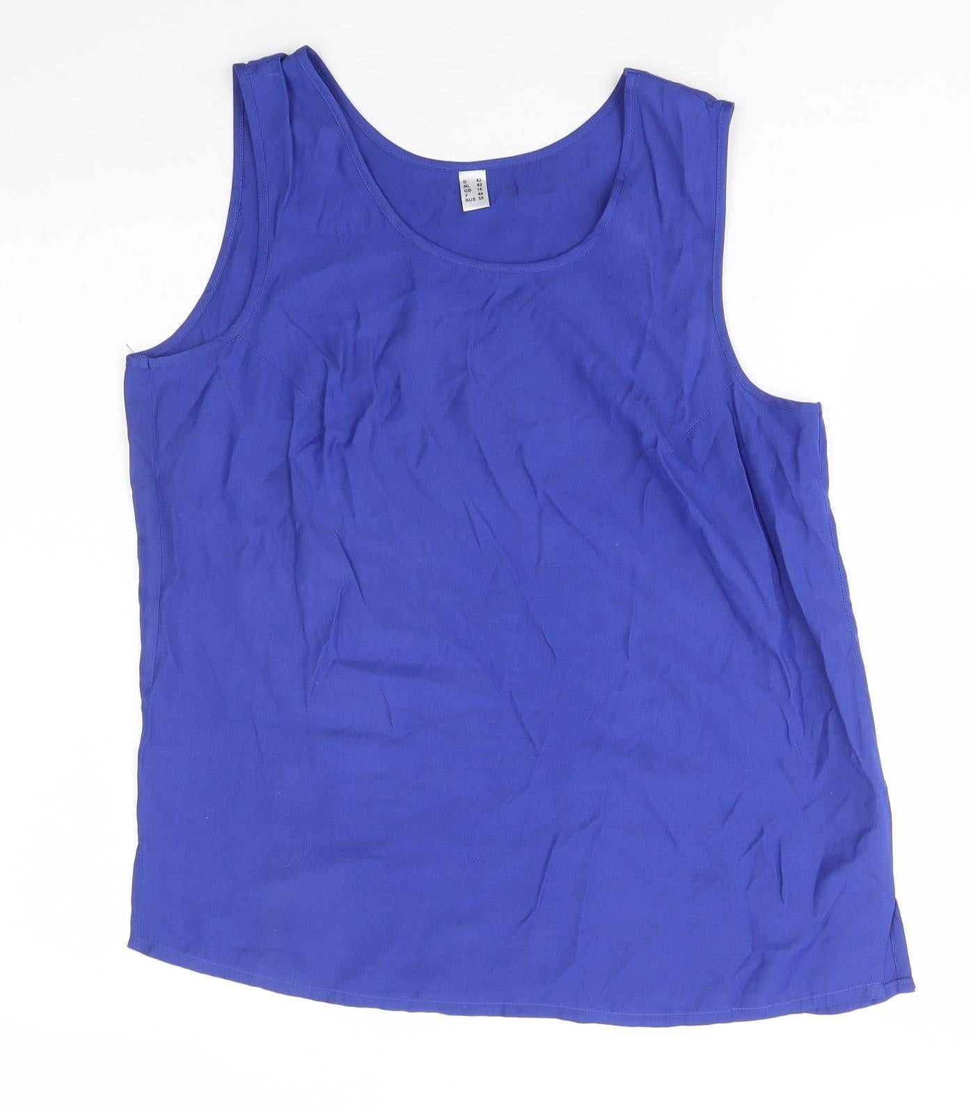 Womens UK Size 14 Preworn Blue Basic Tank