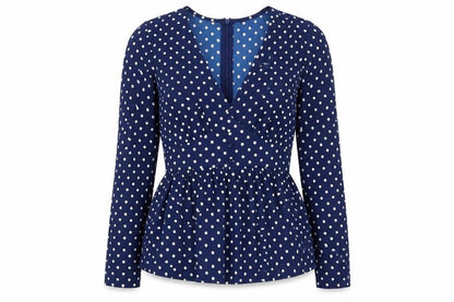 Womens UK Size 8 Influence Blue Basic Blouse