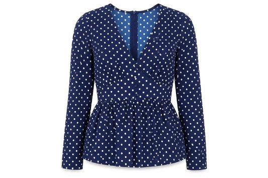 Womens UK Size 8 Influence Blue Basic Blouse
