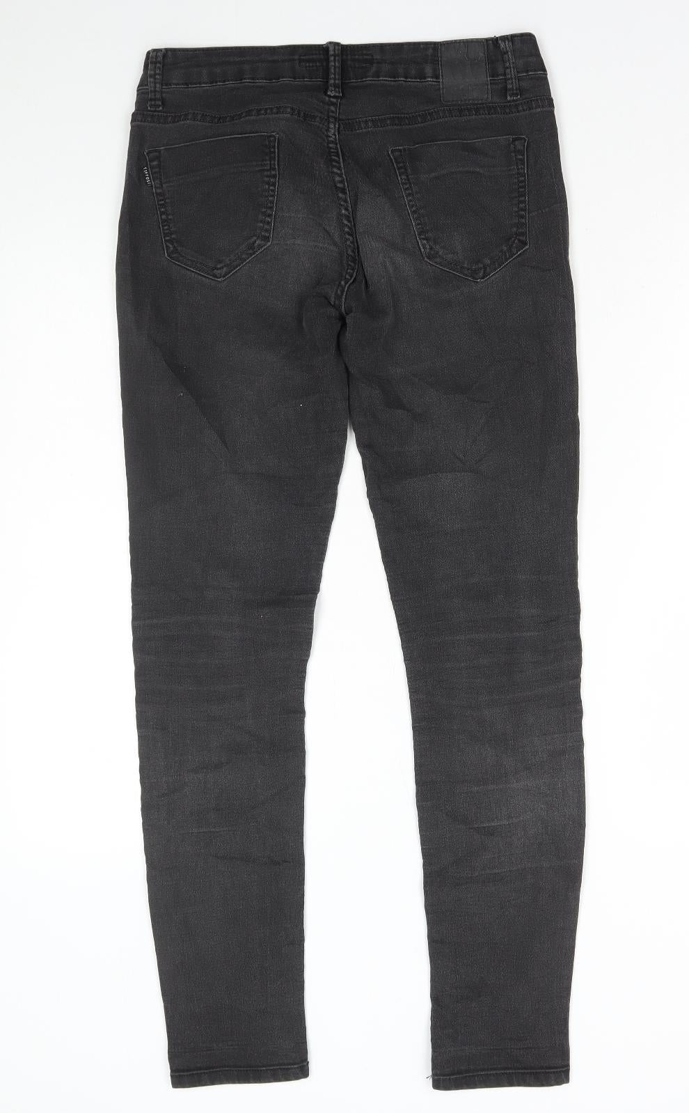 Tiffosi Womens Grey Cotton Skinny Jeans Size 30 in L30 in Regular Button