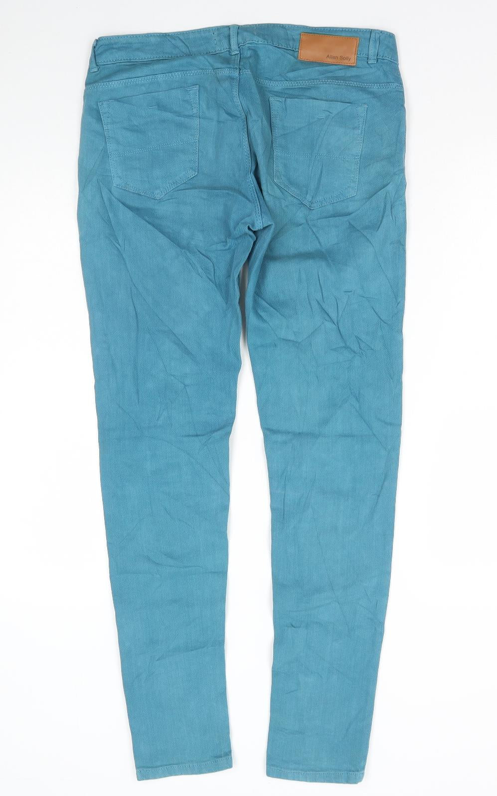 Allen Solly Womens Blue Cotton Skinny Jeans Size 28 in L30 in Regular Button