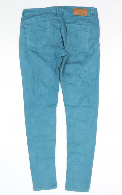 Allen Solly Womens Blue Cotton Skinny Jeans Size 28 in L30 in Regular Button