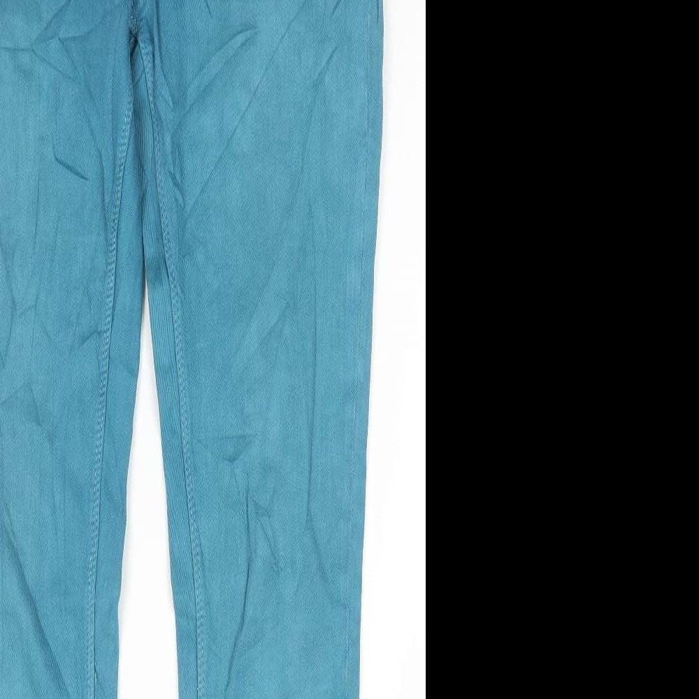 Allen Solly Womens Blue Cotton Skinny Jeans Size 28 in L30 in Regular Button