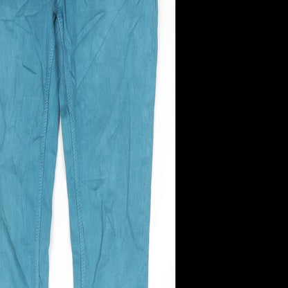 Allen Solly Womens Blue Cotton Skinny Jeans Size 28 in L30 in Regular Button