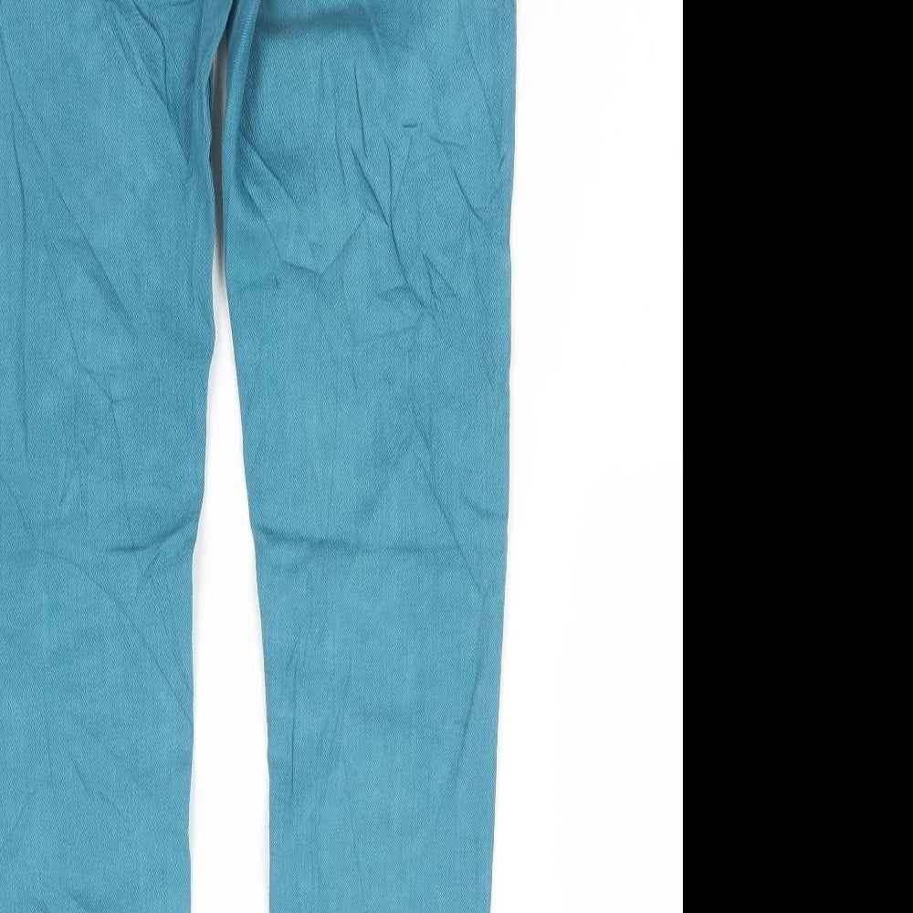 Allen Solly Womens Blue Cotton Skinny Jeans Size 28 in L30 in Regular Button