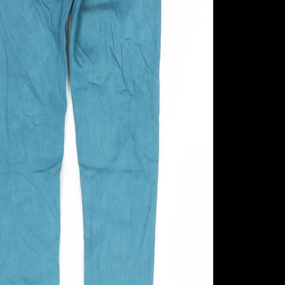 Allen Solly Womens Blue Cotton Skinny Jeans Size 28 in L30 in Regular Button